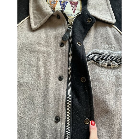 Vintage Avirex Wool Chain Stitched Spell Out Varsity Bomber Coat Mens XL - Picture 12 of 12